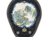 a picture of a decorative plate with a painting on it