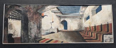 a picture of a painting on the wall of a church