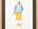 an image of a drawing of a man in a blue shirt and yellow pants