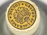 a close up of a wine bottle with a label on it