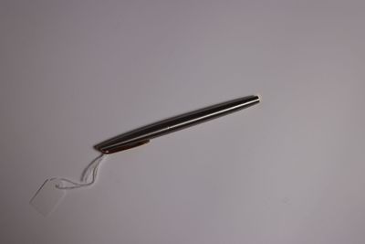 une brosse à dents noire et argentée d'où sort une brosse à dents