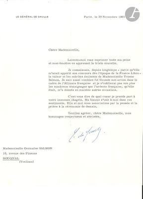 la lettre est rédigée en français sur une feuille de papier