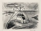 an image of a drawing of a house on a dock