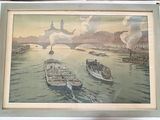 a picture of a picture of boats in the water