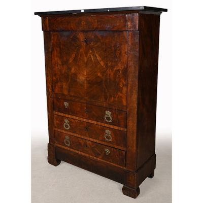 SECRETAIRE RESTAURATION en acajou et placage d’acajou ouvran…