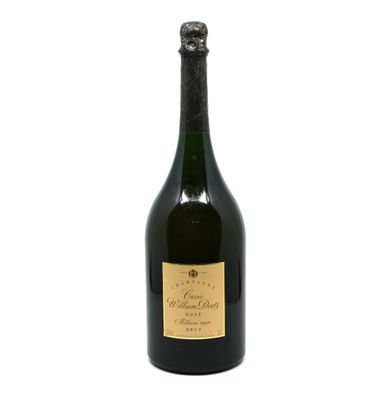 the bottle of champagne is empty and ready to be filled