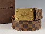 Ceinture Louis Vuitton Damier avec boucle dorée