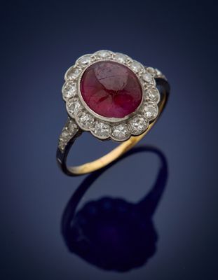 an antique ruby and diamond ring