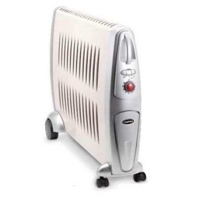 une photo d'un radiateur électrique blanc posé sur une table blanche