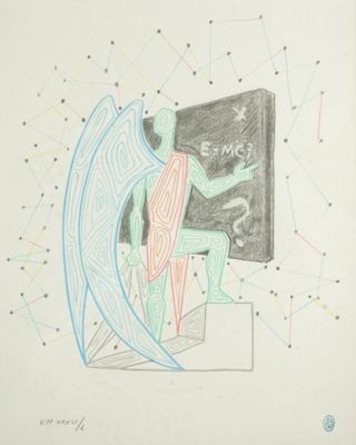 D'après Jean COCTEAU (1889-1963), "E=MC²", lithographie en c…