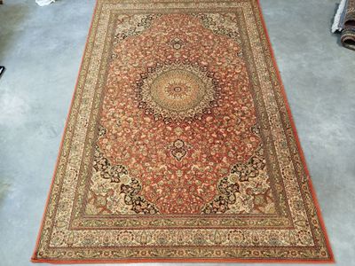 an image of a large oriental rug on a floor in a room