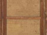 a painting of a window with a wooden frame on the outside of it