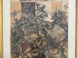 an image of a painting of a group of men on horses