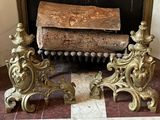 a fire place with a fireplace and a firewood in it