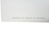 someone is holding up a card with the words aquarelle de laurent de bruniff