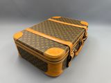 louis vuitton monogram canvas suitcase with leather trim
