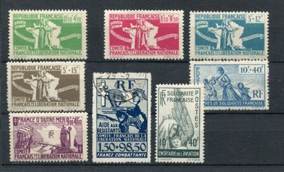 six different stamps from different countries are displayed on a table