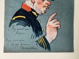 a painting of a man in a military uniform pointing at something