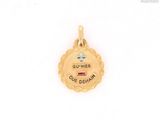 an image of a gold charm with the words, owner of department