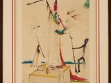 an image of a painting of a woman and a man on a platform