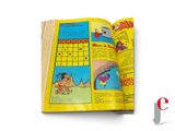 an open book with a picture of a cartoon character on it