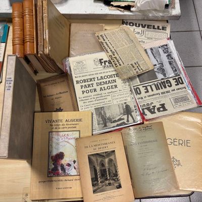 many old books on the floor of this room