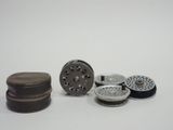 several different types of grinds on a white surface