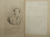 an old book with a drawing of a man in a suit and tie
