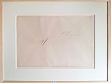 framed picture of a drawing of a person ' s hand on a piece of paper