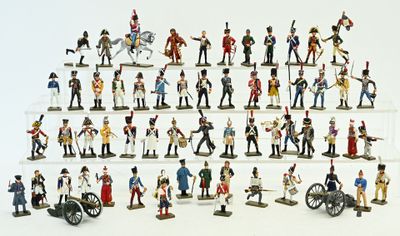 Starlux, Atlas, 58 soldats de plomb, 1 cavalier et 2 canons sur le thè - Photo 1