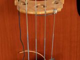 the back of a violin with strings and strings attached to it