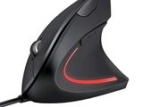 une souris d'ordinateur avec un voyant rouge sur le côté