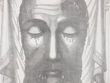 an image of a drawing of a man ' s face with tears coming out of his eyes