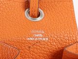 hermes paris orange leather tote bag with silver hardware