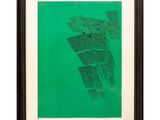 an image of a picture of a green painting on a white wall