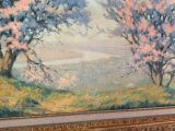 a picture of a painting of trees in a field