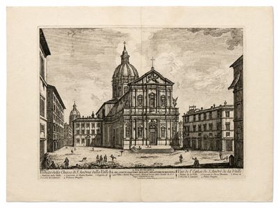 un vieux dessin représentant un bâtiment avec une tour horloge au centre