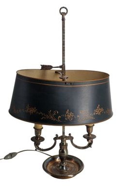 une image représentant une lampe munie d'un abat-jour noir