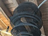 a light that is hanging from the ceiling in the room
