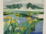 a picture of a picture of a painting of yellow flowers