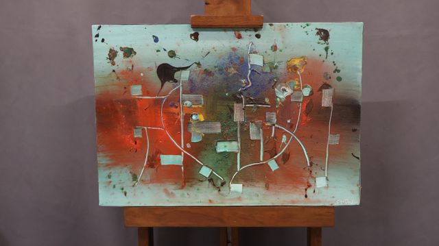 Bruno CANTAIS (né en 1966) « Rêve d’amour ». Huile ou acrylique s...