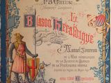 an old book with a picture of a woman holding a flag