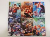 the complete set of anime books are on a white surface