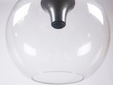a clear glass ball hanging from a ceiling light