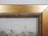 a picture of a painting of a baseball game being played