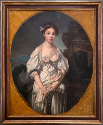 peinture d'une femme tenant un bébé dans ses bras