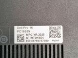 the back of a dell pro16 laptop with a qr code on it