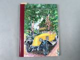 un livre sur lequel figure l'image d'une voiture jaune