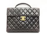 sac à main Chanel vintage en cuir matelassé noir