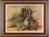an image of a painting of a man on a horse holding a sword
